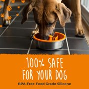 Mighty Paw Slow Feed Dog Bowl Insert, Interactive Puzzle Feeder for Fast Eaters (Orange)