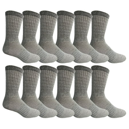 

12 Pairs of Men s Merino Wool Thermal Socks Grays Size 10-13