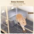 thumbnail image 6 of Rabbit Litter Box  Extra Large Bunny With 304 Stainless Steel Sifting Tray & Hooks Easy To Clean And Odor Control (17.7" * 13.8" 5.9"), 6 of 7