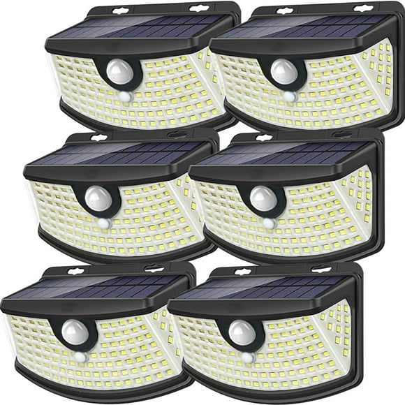 Luces solares con sensor de movimiento Aootek, 120 LED IP65, paquete de 6