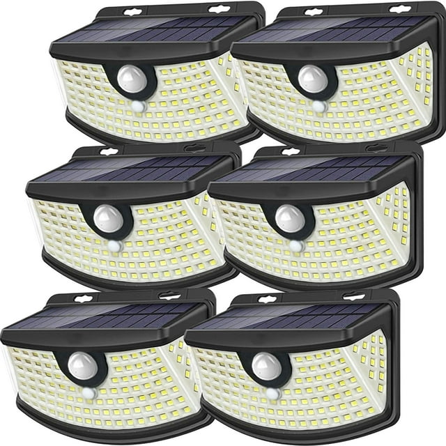 Luces solares con sensor de movimiento Aootek, 120 LED IP65, paquete de 6