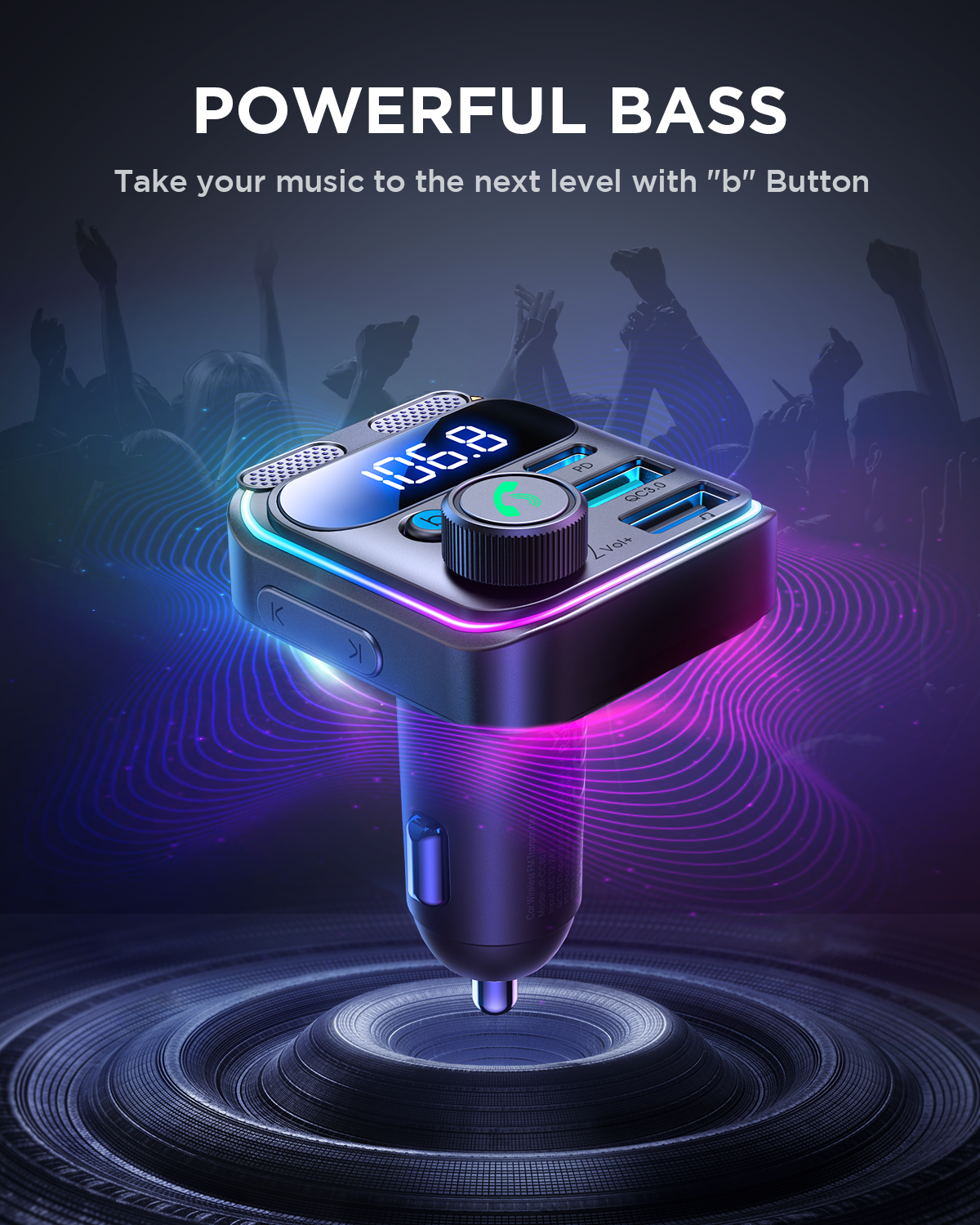 JOYROOM Bluetooth FM Transmitter with 48W Fast Charging photo 3