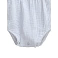 thumbnail image 4 of Baby Girls Summer Romper with Hair Band Solid Color Sling Shoulder Tie Outfit, 4 of 5