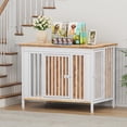 thumbnail image 7 of POAO Dog Crate Furniture for Large Dog, Heavy Duty Dog Crates for Large Dogs, Dog Kennel Furniture Indoor as TV Stand, Large Size 39.96" L(35-60 Pounds), White, 7 of 7