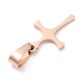 thumbnail image 2 of 5pcs 304 Stainless Steel Pendants Cross Rose golden 20x12x1.2mm Hole: 3.5x7mm, 2 of 2