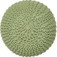 thumbnail image 6 of · REDEARTH Round Pouf Foot Stool Ottoman -Cotton Knitted Cord Boho Pouffe, Cable Poof Accent Chair Filled Footrest Ready to use for Living Room, Bedroom, Nursery, Patio, Lounge 19.5"x19.5" x14",Kiwi, 6 of 8