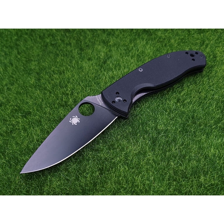 Spyderco Tenacious Mid-Size G-10 Pocket Folding Knife, 3.4"" Plain Black Blade - C122GBBKP" - Walmart.com