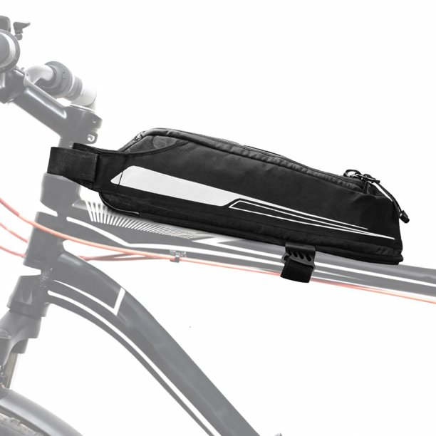 Bolsa aerodinámica para tubo superior de bicicleta, bolsa para cuadro delantero con correas, poliéster de alta densidad con diseño reflectante, fácil acceso e instalación, ideal para bicicletas de car