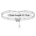 thumbnail image 3 of VBARHMQRT Ankle Bracelets for Women Sterling Silver Turquoise Boho Double Anklets Butterfly Pendant Foot Chains Butterfly Charm Beach Bracelet Anklets Beaded Anklet for Women, 3 of 7