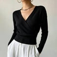 thumbnail image 2 of Women's Fall Winter Fashion Tops Solid Color Collar Waist Cinched Top Daily Office Wear, 2 of 8