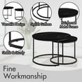 thumbnail image 4 of Nesting Coffee Table Set of 2, SHINPT Circle Coffee Table with Sturdy Metal Frame, Round Coffee Table and End Table Set, Mid Century Modern Coffee Table for Living Room, Bedroom, Balcony, Yard, 4 of 9