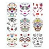 HOMEMAXS 9 Sheets of Fashion Mexico Day of the Dead Stickers Halloween Decal Waterproof Face Tattoos Decorative Sticker