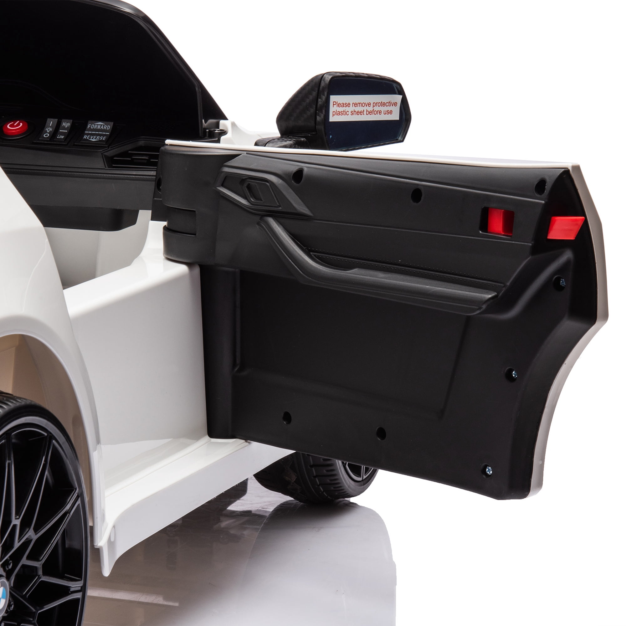 12V Electric Car for Kids, Officially Licensed BMW M4 Ride On Car with Remote Control, 3 Speeds, LED Lights, Battery Powered Cars for Kids, Ride On Toys for Boys & Girls, White