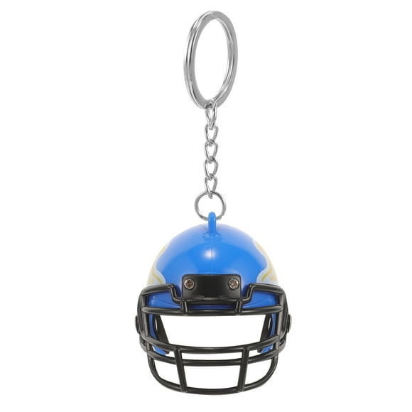 MOVTOTOP Blue FootballHelmet Keychain for Decoration Plastic Bag Ornament with Exquisite Design 3.5 Inches