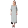 thumbnail image 1 of Bimba Kurti Longue Droite pour Femmes, Tunique à Manches Longues Imprimée, Haut Décontracté d'Été, Kurta Formelle, 1 of 7
