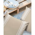 thumbnail image 3 of Outdoor Throw Pillow Cover Minimalist Modern Geometric Lines Waterproof Cushion Covers 2 Pack White Stripe on Khaki Back Pillow Cases Home Decoration for Patio Garden Couch Sofa, 3 of 7