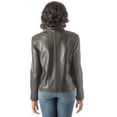thumbnail image 2 of REED® Women's Moto Leather Fashion Jacket - Genuine Leather Coat (MEDIUM, Black), 2 of 3