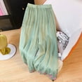 thumbnail image 2 of Bmisegm Women's Casual Loose Wide Leg Pants for Daily Wear Embroidered Design for and Parties Green XXXXL, 2 of 8