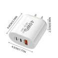 40W Charging Station Compact Wall Charger 2type C Pd+3usb Lightweight