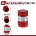 thumbnail image 6 of 4 Pcs Leakproof Tire Valve Stem Caps 16mm Tyre Valve Dust Covers for Most Cars Truck Red Aluminum Alloy, 6 of 7