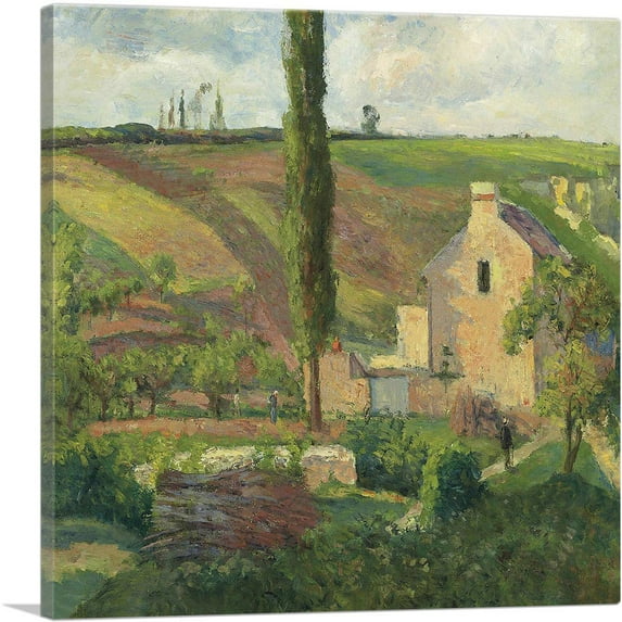 ARTCANVAS La Cote Des Mathurins a l'Hermitage Pontoise 1888 Canvas Art Print by Camille Pissarro - Size: 12" x 12" (1.50" Deep)