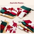 thumbnail image 4 of Green Velvet Christmas Stocking with Bow, 18 Inch Large Hanging Sock for Fireplace and Tree Decor, 1PC (Green), 4 of 5