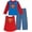 Blue, variant on DC Comics Boys' Batman, Superman, or Green Lantern Long Pajama Set with Cape, Sizes 2T-12