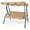 Coffee, variant on Gymax 3-Person Swing Chair Porch Swing Seat w/ Adjustable Canopy Removable Cushion Navy