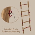 thumbnail image 6 of LEDREM 5-Tier Decorative Blanket Ladder and Ladder Shelf, Rustic Farmhouse Leaning Rack for Blankets, Towels, or Home Decor, Honey Brown, 6 of 6
