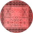 thumbnail image 1 of Ahgly Company Indoor Round Oriental Red Industrial Area Rugs, 3' Round, 1 of 4