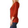 thumbnail image 2 of ClothingAve. Women's 3/4 Sleeve Soft Snap Button Cardigan with Ribbed Cuffs and Hem-in Over 20 Colors S-3X Female Cardigan, 2 of 4