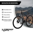 thumbnail image 2 of Bicicleta De Montaña Rodada 29 Frenos De Disco Marco De Acero 21v Ciclismo Xtreme Life negro, 2 of 7