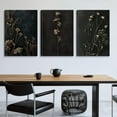 thumbnail image 3 of 3pcs Moody Flower Canvas Wall Art Minimalist Wildflower Wall Decor Dark Dried Pictures Black Flower Botanical Prints Posters Modern Artwork for Living Room Office Bedroom, 3 of 6