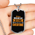 thumbnail image 2 of Men Are Like Bitcoins Crypto Necklace Stainless Steel or 18k Gold Dog Tag 24" Chain, 2 of 8