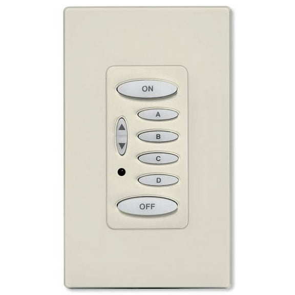 PCS PulseWorx UPB Dimmer Wall Switch, 6 Button, Light Almond (KPLD-6-LA)