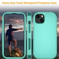 thumbnail image 6 of Xhy iPhone 14 Plus Case with Privacy Screen and Lens Protector Military Grade Full Body Protection 3 in 1 Shock Resistant TPU Durable Detachable for iPhone 14 Plus 6.7 inch 2022 Phone -Teal/Dark Green, 6 of 6