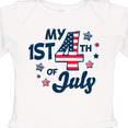 thumbnail image 4 of Inktastic My 1st 4th of July with Striped Stars Boys or Girls Long Sleeve Baby Bodysuit, 4 of 5