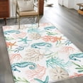thumbnail image 2 of Area Rugs 2.7'x5', Teal Red Seahorse Coastal Carpet for Living Room Bedroom Dining Room, Nautical Beach Coral Starfish Throw Kitchen Rugs Non Slip Washable Rectangle Indoor Outdoor Rugs, 2 of 8