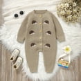 thumbnail image 7 of Onesies Animals Knit Romper Sweater Long Sleeve Button Down Jumpsuit Onesies Khaki 12 Months-18 Months, 7 of 7