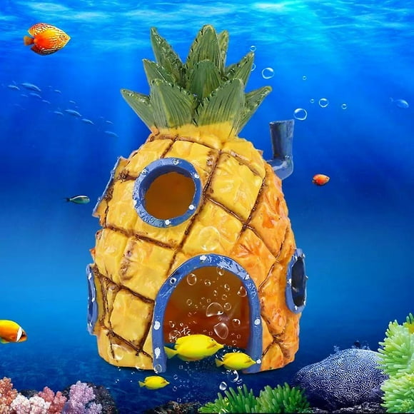 Spongebob Squarepants Cartoon Pineapple House Aquarium Resin Ornaments Home Decor Fish Tank Accessories