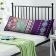 thumbnail image 2 of Paisley Long Body Pillow Cover - Vintage Bohemian Floral Print, Soft & Breathable Ethnic Fabric, Hidden Zipper, 20"x54" - Elegant Home Decor Gift for Side Sleepers & Pregnancy Support, 2 of 7