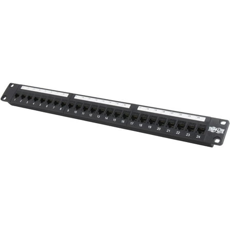 TRIPP LITE 24-Port 1U Rackmount Cat6 Feedthrough Patch Panel, RJ45 Ethernet