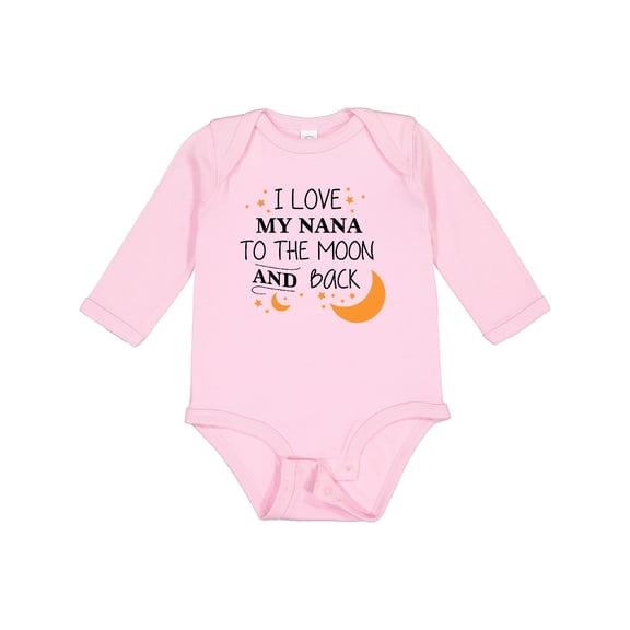 Inktastic I Love My Nana to the Moon and Back Boys or Girls Long Sleeve Baby Bodysuit