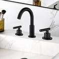 thumbnail image 5 of ANGELES HOME Widespread Bathroom Faucet 3 Hole, Deck Mounted Bathtub Basin Vanity Sink Faucet, 2 Handles Solid Brass Bathroom Faucet, Drain Assembly, Matte Black, 5 of 7