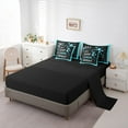 thumbnail image 5 of jejeloiu Cheerleader Theme Twin Bedding Sets 7-Piece,Cheer Dancer Bedding Comforter Set,Blue Black Bling Sheet Sets For Children,Breathable Home Decor Reversible, 5 of 8