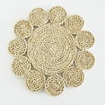 thumbnail image 2 of Round Woven Rattan Straw Flower Shaped Charger Plate Table Mat Placemats for Wedding Party 38cm 1, 2 of 5