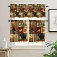 thumbnail image 3 of Rustic Moose Deer Curtain Set, Vintage Cottage Country Style Pine Tree Elk Window Valances and Tier Set for Kitchen Living Room Café Décor, 3 of 4