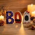 thumbnail image 3 of 3 Pack Seasonal Halloween Tiered Tray Signs, Spooky Ghost Letter Wooden Tabletop Decor, Vintage Fall Rustic Centerpiece Ornaments, Practical Festive Decor for Home Kitchen Countertops, 3 of 5