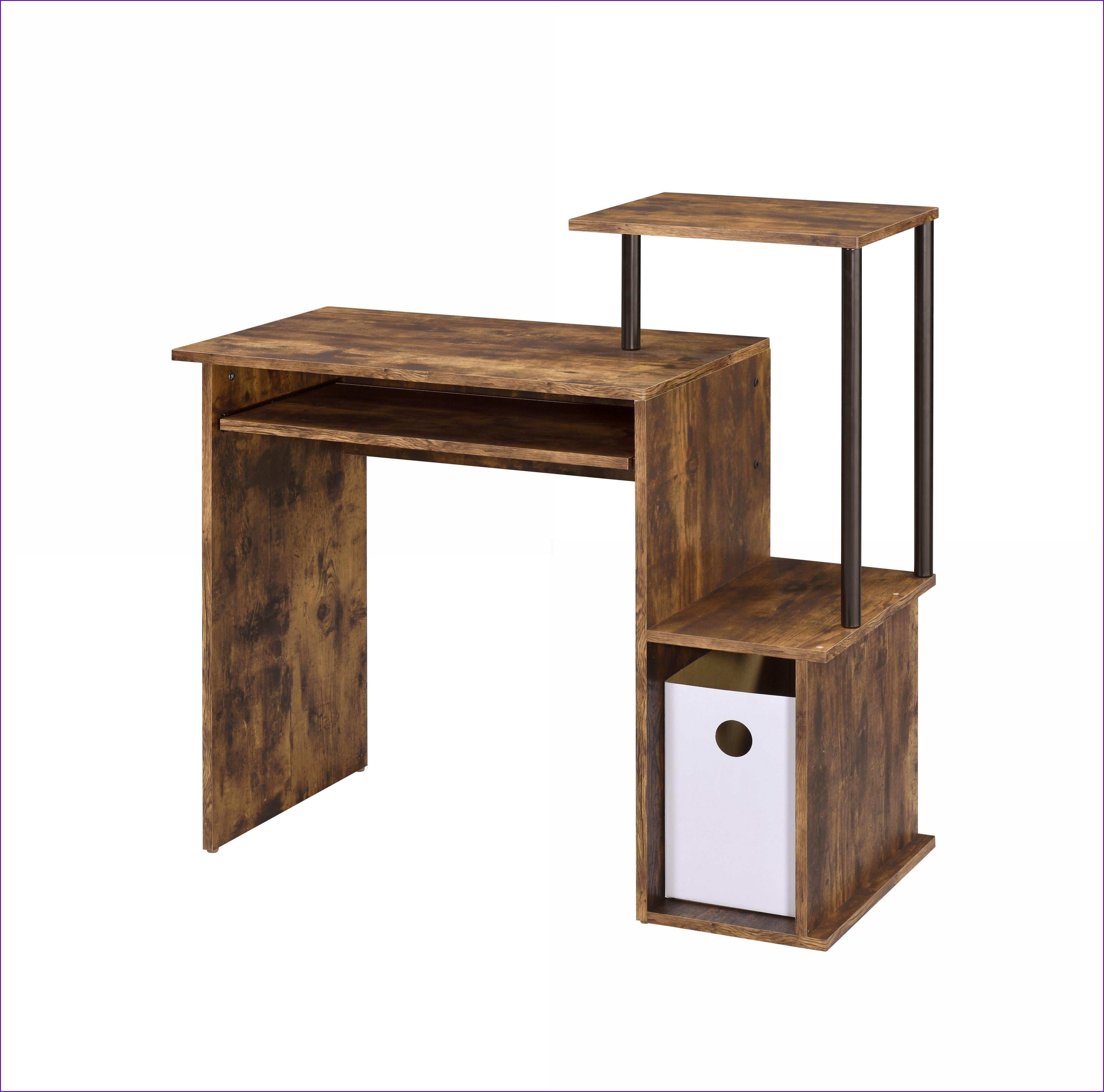 Desks, Industrial Weathered Oak & Black Computer Desk with Keyboard Tray, Shelf & Storage | Black | Metal,Synthetic Wood