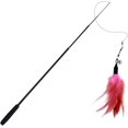 thumbnail image 1 of RosyVarita de juguete para gato Flexible: Palo para gato con plumas falsas retráctiles, juguete para gatitos, juguete pequeño, mediano y grande, antideslizante, Animal rosado -, 1 of 2